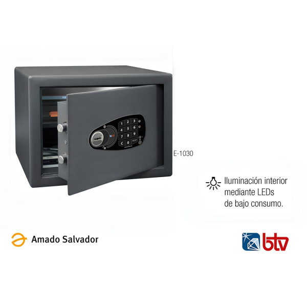 Caja fuerte sobreponer modelo E-1030 serie DECORA con cerradura electrónica BTV