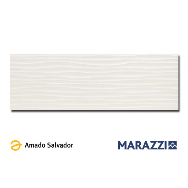 Revestimiento ESSENZIALE struttura wave 3D blanco mate 40x120cm pasta blanca Marazzi 
