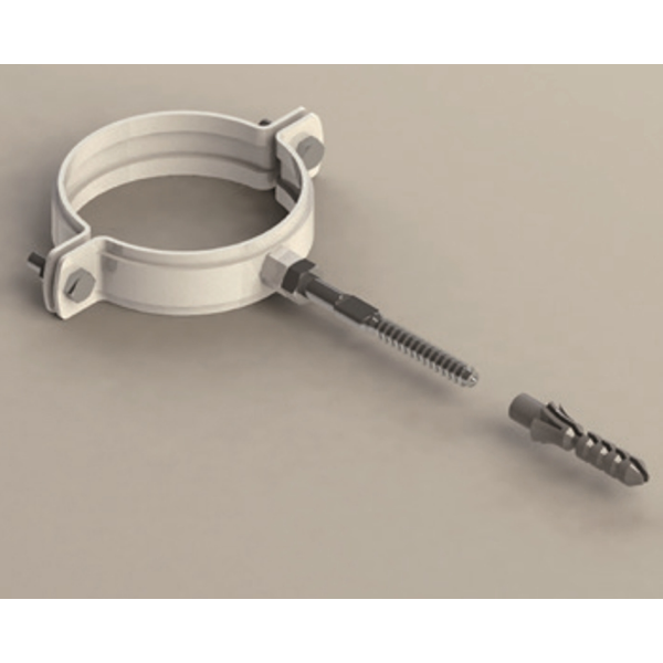 Abrazadera Fijacion Con Tirafondos Aluminio Blanco Diam 125 Convesa