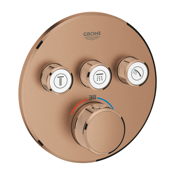 Termostato SmartControl Empotrado 3 Llaves Cobre Grohe
