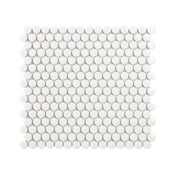 Mosaico enmallado TECH PENNY White Gloss 29,4x32cm