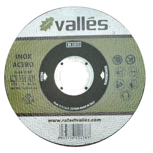Disco Corte 115x1.0x22 Para Acero Inoxidable