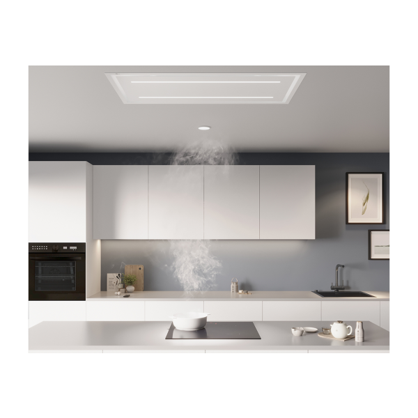 Campana extractora techo METZ MAXI LED STRIP II cristal Blanco 120x60cm, Thermex