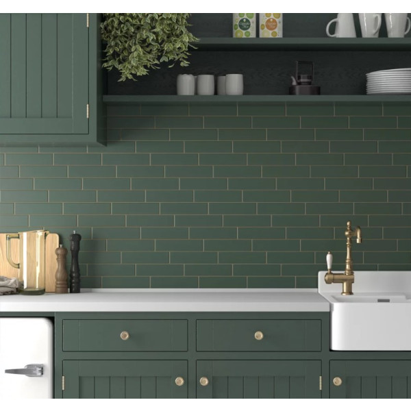 Revestimiento COSTA NOVA Laurel Green Matt 5x20cm Equipe Cerámica