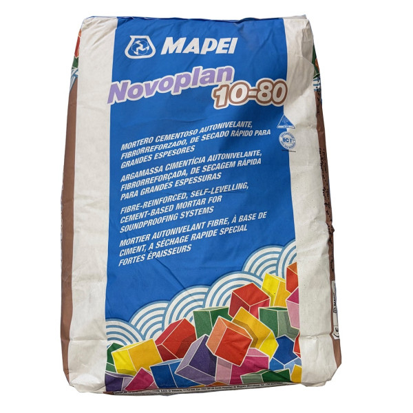 Mortero cementoso Novoplan 10-80 autonivelante 25KG.