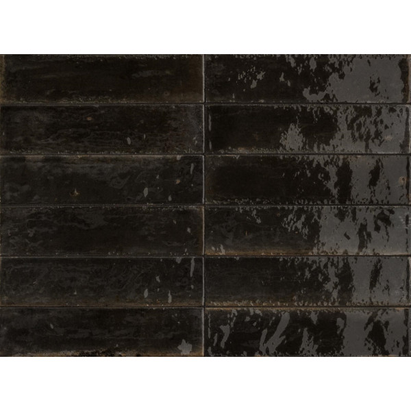 Revestimiento LUME BLACK 6X24 porcelanico brillo Marazzi Crogiolo