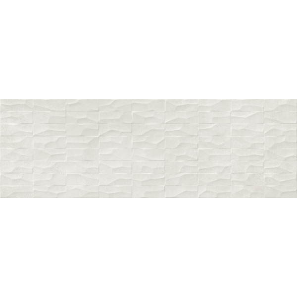 Revestimiento PLAZA WHITE STRUTTURA RANGE 3D 30x90cm pasta blanca brillo Marazzi 