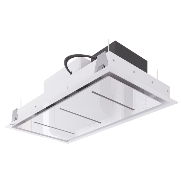 Campana extractora techo METZ MEDIO LED STRIP II cristal Blanco 90x50cm, Thermex