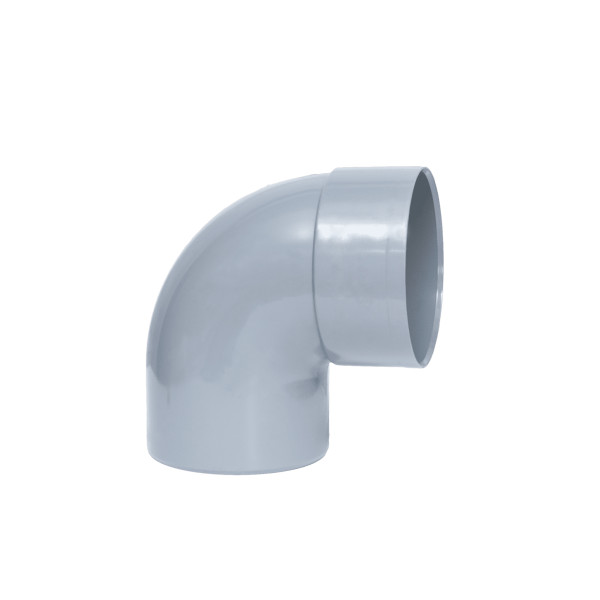 Codo PVC evacuación M-H 87º de 90mm diámetro Gris