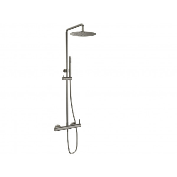 Columna de ducha niquel cepillado serie Loop Sanycces