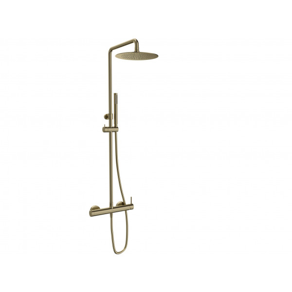 Columna de ducha monomando acabado oro cepillado Sanycces