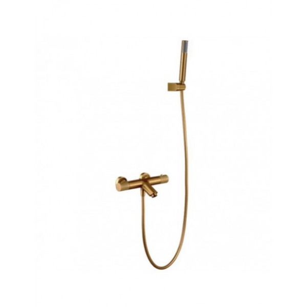 Conjunto de griferia termostatico para baño/ducha en Oro Cepillado