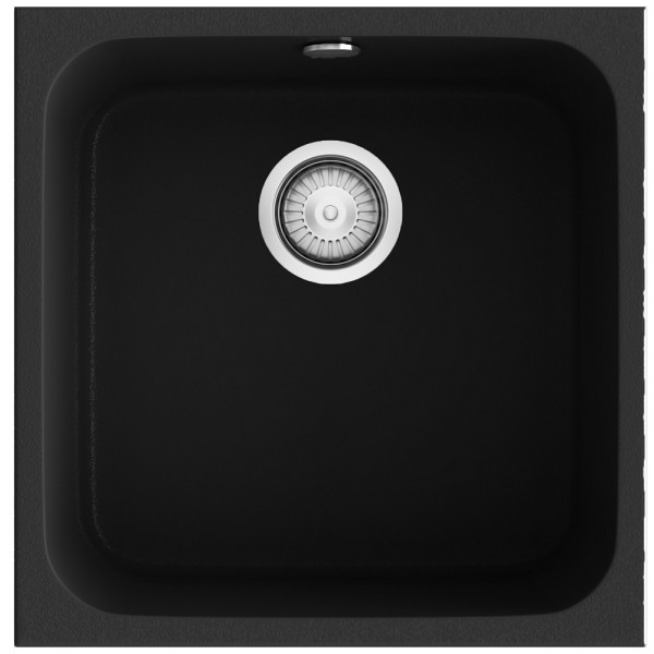 Fregadero Gandia 40 negro liso brillo bajo encimera 440x445mm