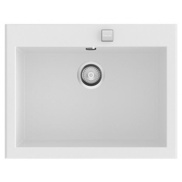 Fregadero SHIRA502 blanco brillo sobre encimera 660x520mm 