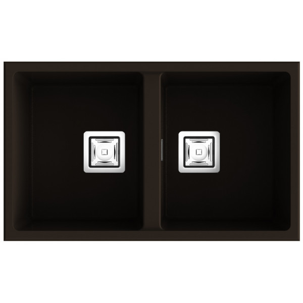 Fregadero ZIE70 2C brown mate bajo encimera 700x400x200mm