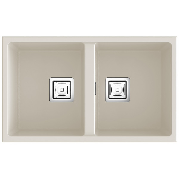 Fregadero ZIE70 2C pergamon brillo bajo encimera 700x400x200mm