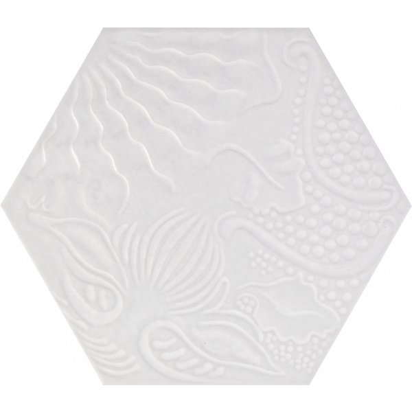 Pavimento porcelanico antihielo GAUDI WHITE HEX 25 25x25 cm