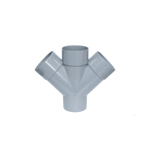 Injerto Doble Plano Macho-Hembra 45º de 160mm diámetro, Gris