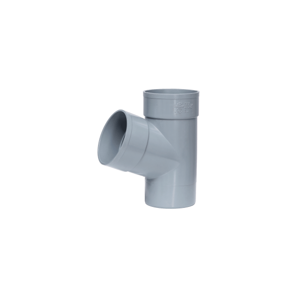 Injerto Simple Macho-Hembra 67º de 90mm diámetro, Gris