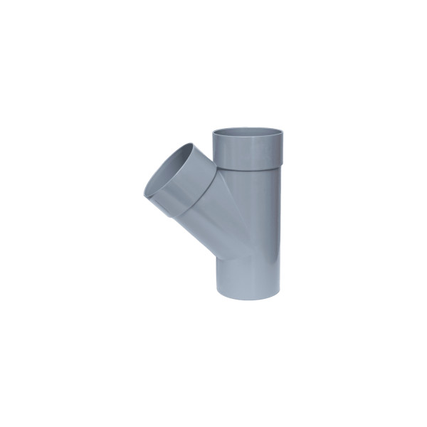Injerto Simple Macho-Hembra 45º de 75mm diámetro, Gris