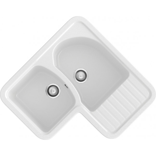 Fregadero Jade sobre encimera blanco 825x825mm