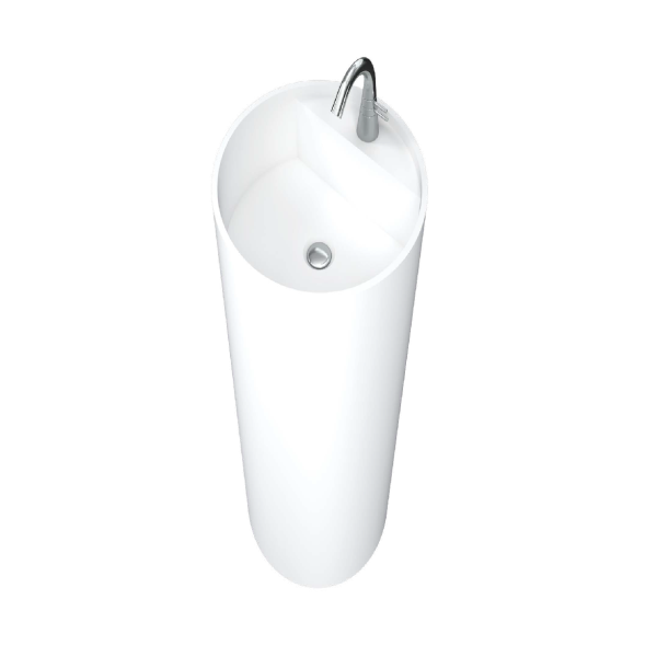 Lavabo free standing cone en blanco mate.