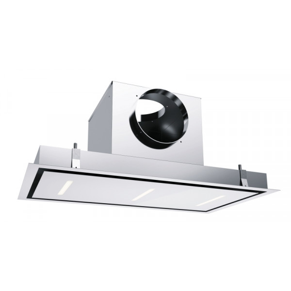Campana extractora encastrable a techo METZ MEDIO III STRIPE cristal blanco 90 cm Thermex