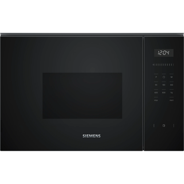 Microondas eléctrico encastrable 38 cm negro, BF525LMB1 Siemens