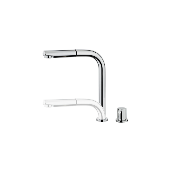Grifo de cocina monomando con cano retractil bajo ventana TEKA
