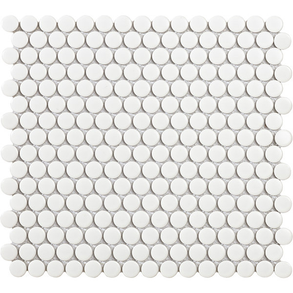 Mosaico enmallado TECH PENNY White Matt 29,4x32cm