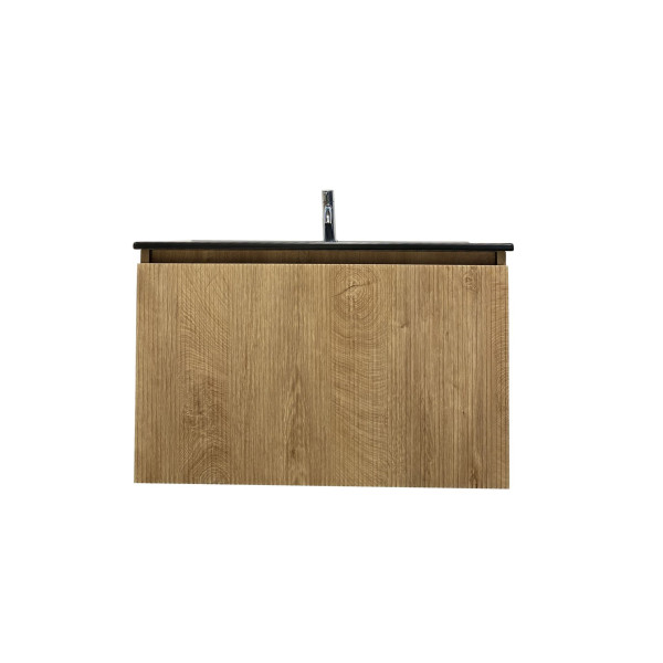 Mueble Baño Acanalado 80cm Madera Roble Sanchis