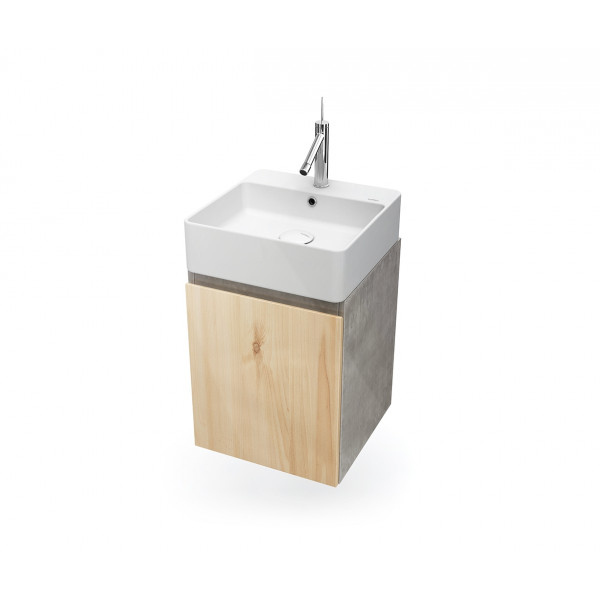 Mueble baño HANG OUT roble y cemento módulo cuadrado B&K