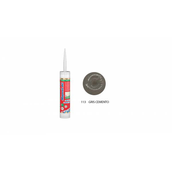 Silicona color Gris Cemento 113 MAPESIL AC Mapei 