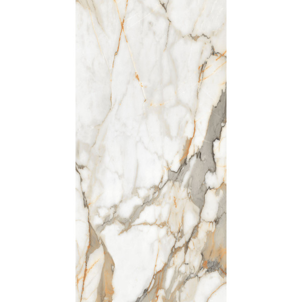 Pavimento porcelánico Calacatta Oro Carving Satinado 60x120cm rectificado tipo mármol
