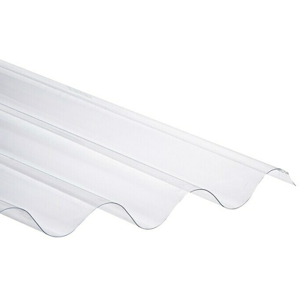 Placa Policarbonato 2,50x1,10m Onda Grande Transparente