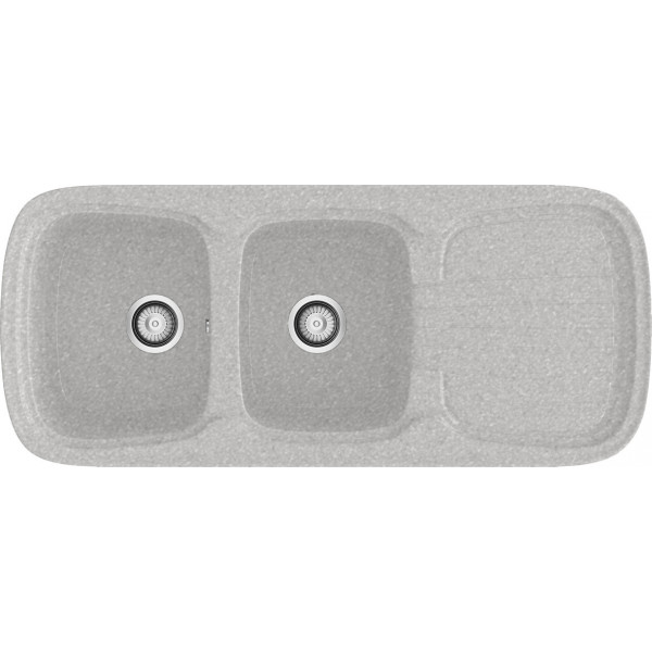 Fregadero Platino sobre encimera metalizado 400x1045mm