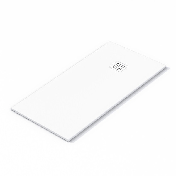 Plato de ducha EVOL Solidstone Blanco textura piedra antideslizante 120X130x3CM
