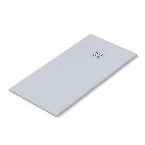 Plato de ducha EVOL Solidstone Gris claro textura piedra antideslizante 80X80x3CM