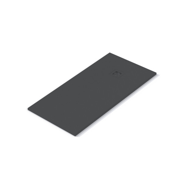 Plato de ducha EVOL Solidstone Negro textura piedra antideslizante 80X90x3CM