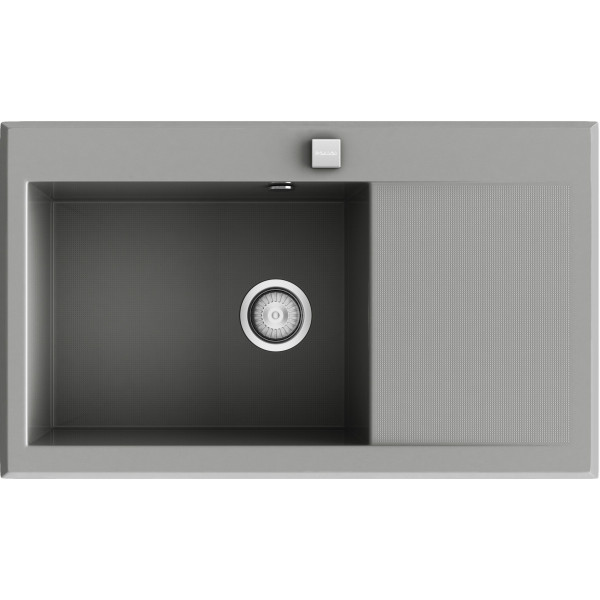 Fregadero SHIRA503 metalizado brillo sobre encimera 800x387mm