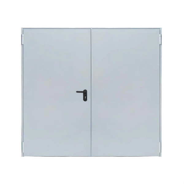 Puertas Cortafuegos EI12 60 Doble Hoja 800+790x2050M Blanco 9010G Con Maneta Negra