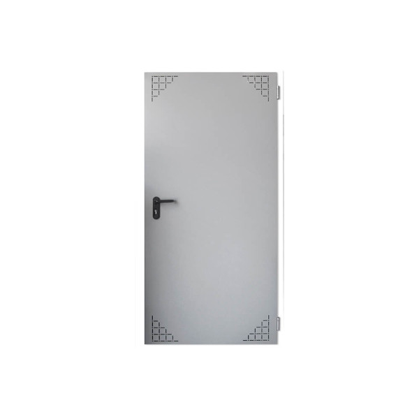 Puerta Multiusos Reversible 990x2050MM Blanco 9010G Con Rejilla De Ventana Con Maneja Negra