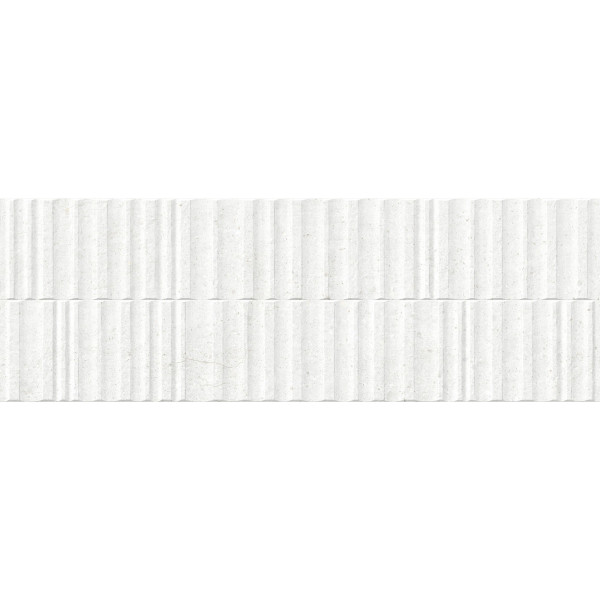 Revestimiento con relieve Manhattan White Wavy 33,3x100cm rectificado