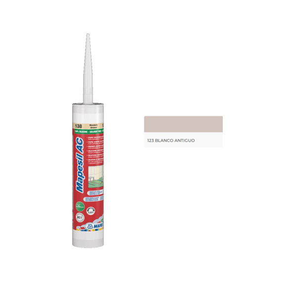 Silicona color Blanco Antiguo 123 MAPESIL AC Mapei