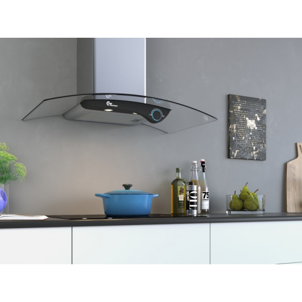 Campana extractora a pared SWINDON inox/cristal 90 cm thermex