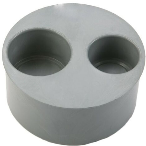 Tapon PVC reductor doble ciego Macho-Hembra 125/75/40 Gris
