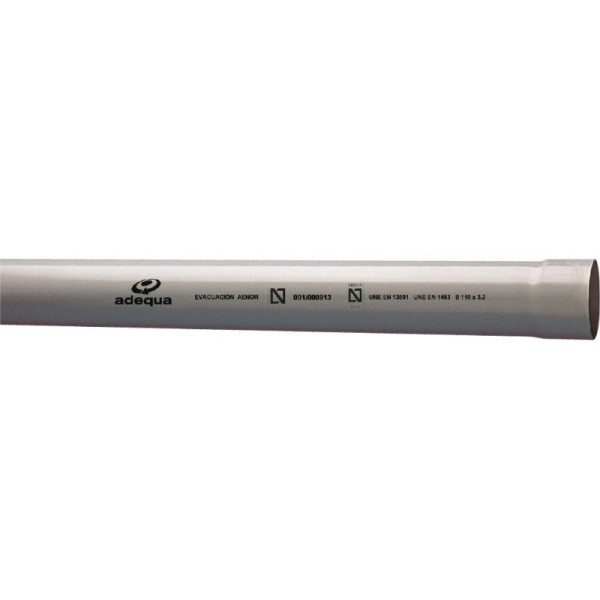 Tubo Liso PVC Evacuación Canalón 3ML, DIAM. 125mm
