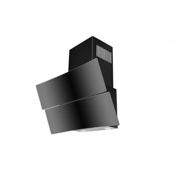 Campana extractora vertical 260 acero inox / cristal negro 