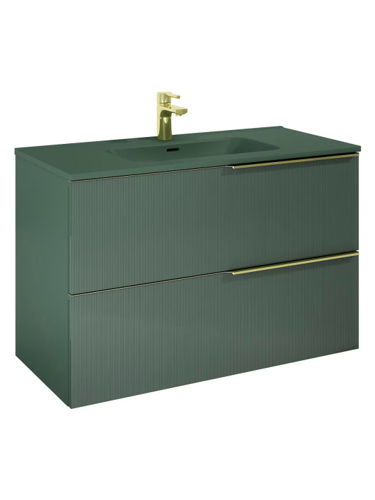 Mueble de Baño y Lavabo Integrado Wish 100cm Verde Cosmic