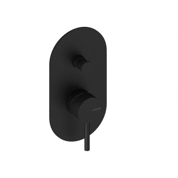 Monomando de ducha 2 vias negro mate Loop Sanycces